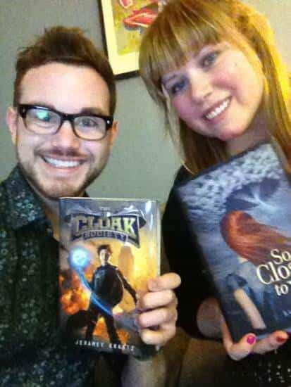 Jeramey Kraatz and Rachel Carter with their novels.