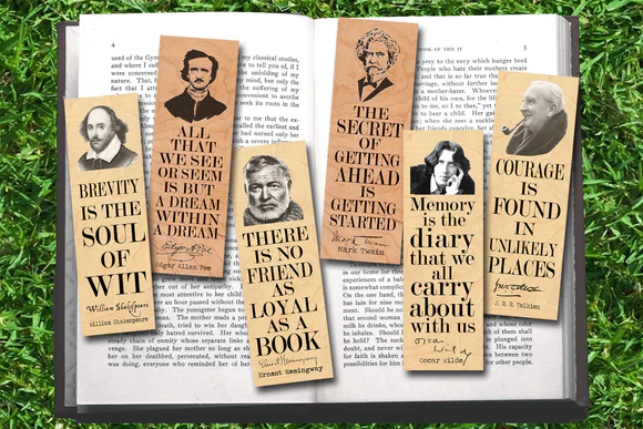 Famous Literary Men Bookmark Set (6 total)