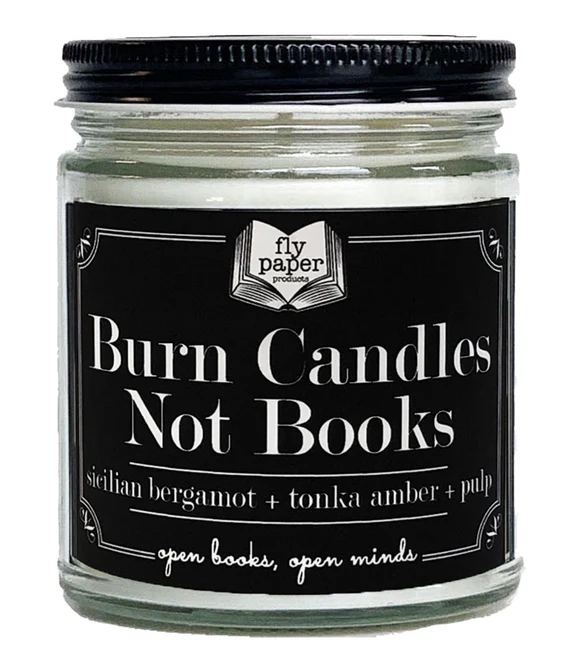 Burn Candles Not Books Candle – Bergamot + Amber