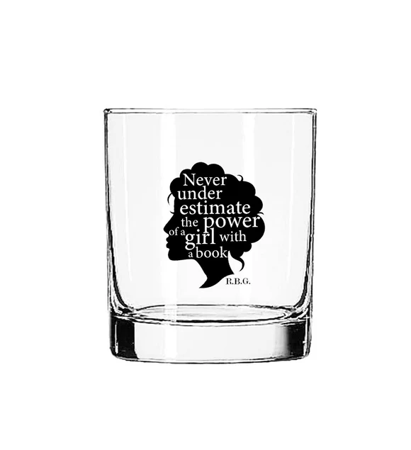 Never Underestimate the Power of a Girl With a Book Glass Tumbler