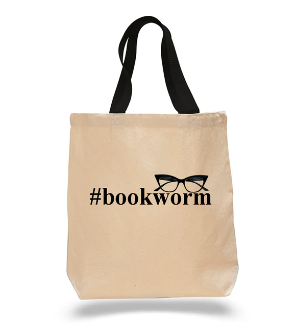 #bookworm Cotton Canvas Book Bag