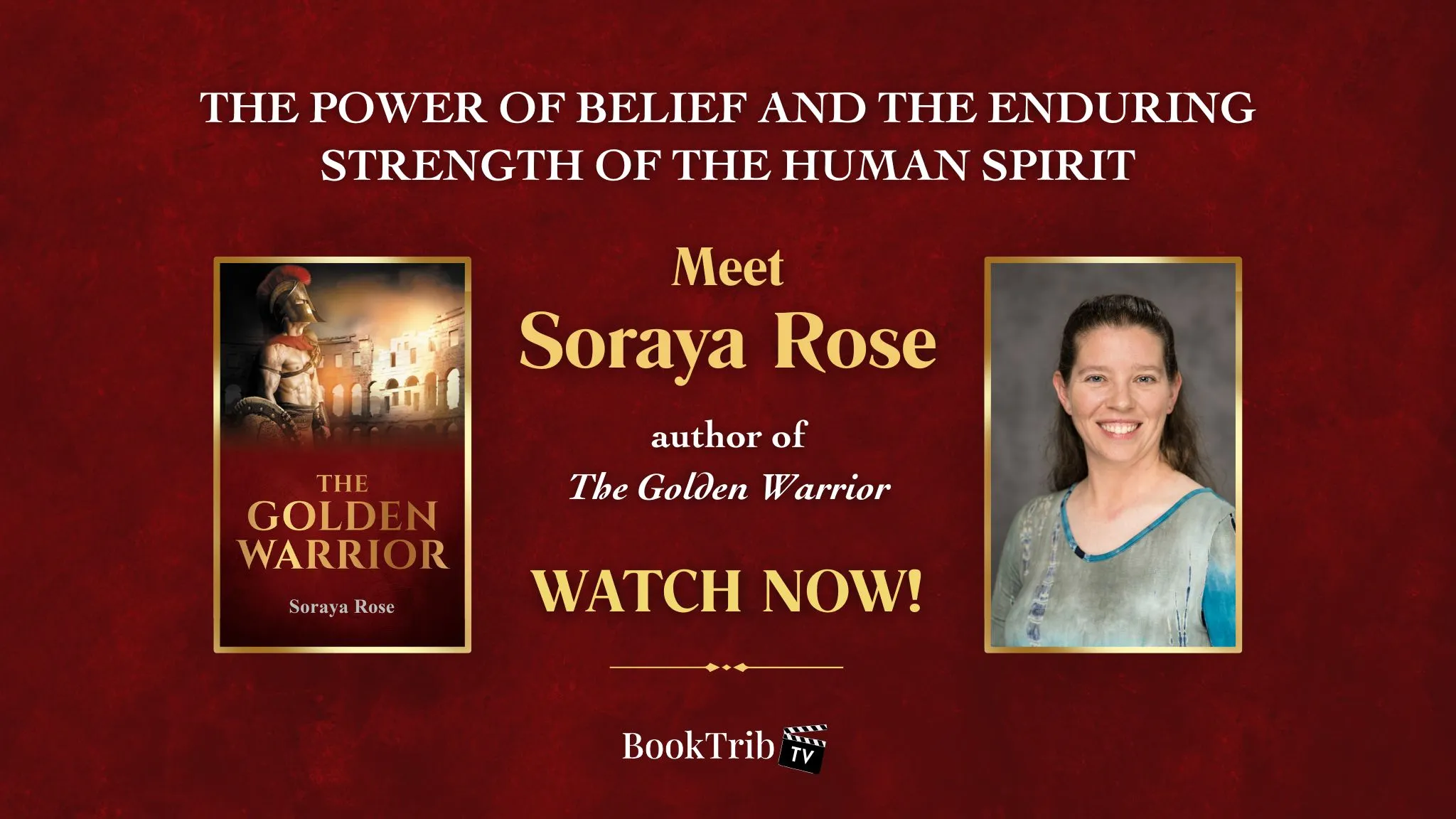 Feature art for BookTrib interview with author Soraya Rose about her historical novel The Golden Warrior