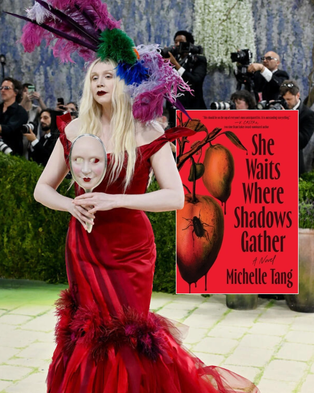 She Waits Where Shadows Gather by Michelle Tang / Gwendoline Christie in Giles Deacon